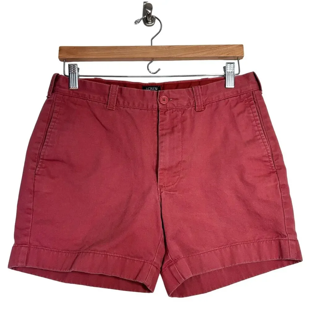 J Crew Shorts Men Size 31W Light Red Flat Front Chino Beach Golf Vacation Summer